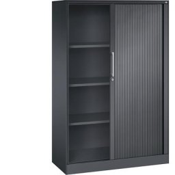 C+P Armoire à rideaux ASISTO, hauteur 1617 mm, largeur 1000 mm, gris noir / gris noir