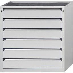 ANKE Armoire à tiroirs, l x p 910 x 675 mm, charge max. tiroirs 200 kg, 6 tiroirs, hauteur 980 mm, façade gris clair