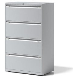 BISLEY Classeur pour dossiers suspendus ESSENTIALS, 2 rangées, 4 tiroirs, gris clair