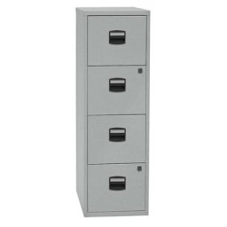 BISLEY Classeur pour dossiers suspendus PFA, 4 tiroirs, argent