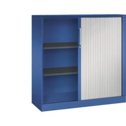 C+P Armoire à rideaux ASISTO, hauteur 1292 mm, largeur 1200 mm, bleu gentiane / gris clair