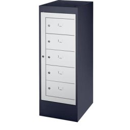 Armoire pour ordinateurs portables, 5 casiers, h x l 1115 x 400 mm, gris noir / gris clair