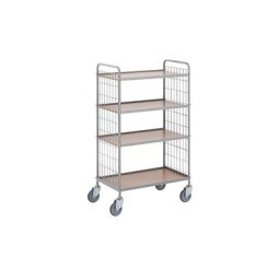 eurokraft pro Chariot de bureau à tablettes, hauteur 1325 mm, 4 niveaux, 4 roulettes pivotantes, Ø 125 mm