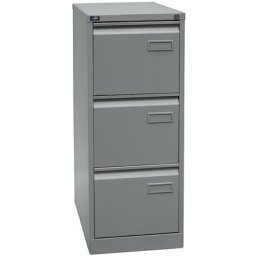 BISLEY Classeur pour dossiers suspendus LIGHT, à 1 rangée, 3 tiroirs, format A4, argent