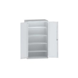 eurokraft pro Armoire pour charges lourdes en acier, 4 tablettes sur toute la largeur, gris clair / gris clair