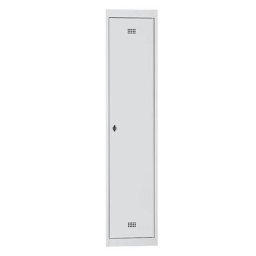 Wolf Vestiaire métallique, 1 compartiment, hauteur 1700 mm, largeur 400 mm, 1 tablette supérieure, 1 tringle, élément additionnel, gris clair / gris clair