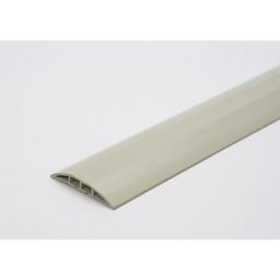 Gaine protège-câbles en plastique, pour tuyaux et câbles de Ø max. 10 mm, gris, 2 passages, longueur 1,5 m