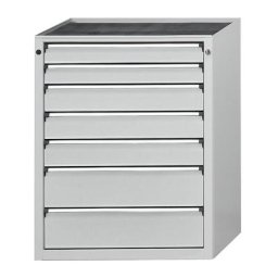 ANKE Armoire à tiroirs sans plateau, largeur 760 mm, charge max. tiroirs 200 kg, 7 tiroirs, façade gris clair