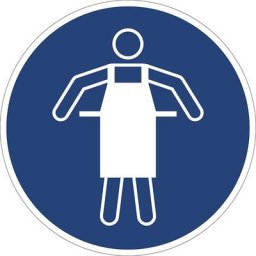 Panneaux indiquant les mesures de sécurité obligatoires, tablier de protection obligatoire, lot de 10, plastique, Ø 200 mm