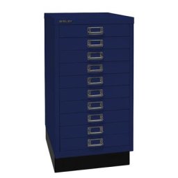 BISLEY MultiDrawer™ série 29, avec socle, format A3, 10 tiroirs, bleu oxford