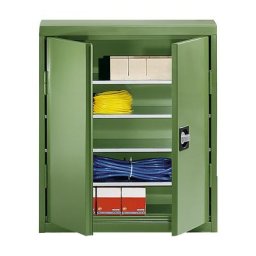eurokraft pro Armoire d'atelier en tôle d'acier, hauteur 780 mm, vert réséda RAL 6011, 4 tablettes