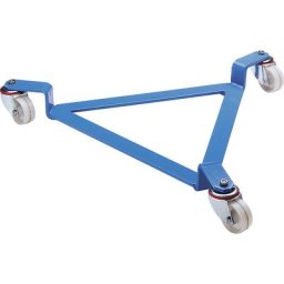 eurokraft pro Roule-fût, plateau roulant ouvert, bleu clair, force 270 kg, Ø int. châssis 630 mm, 3 roulettes pivotantes