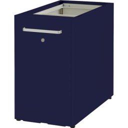 BISLEY Meuble de rangement Tower™ 2, sans plateau de finition, avec dispositif d'accrochage latéral, version gauchère avec 1 tablette, bleu oxford