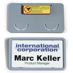 DURABLE CLIP CARD badge avec aimant, h x l 40 x 75 mm, gris, lot de 25