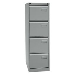 BISLEY Classeur pour dossiers suspendus LIGHT, à 1 rangée, 4 tiroirs, format A4, argent