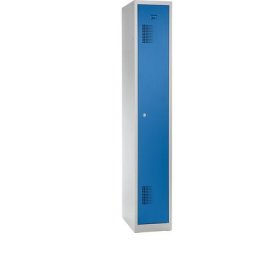Vestiaire métallique, 1 tablette supérieure, 1 tringle, serrure à cylindre, coloris porte bleu clair
