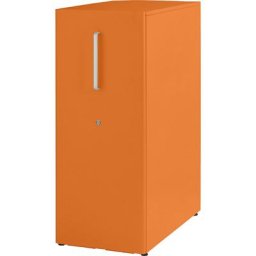 BISLEY Meuble de rangement Tower™ 3, avec plateau de finition et 1 tableau à épingler, version droitière, 1 tablette, orange
