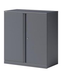 BISLEY Armoire à portes battantes ESSENTIALS, 1 tablette, 2 hauteurs de classeurs, anthracite