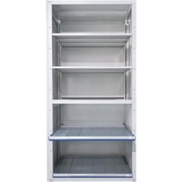 LISTA Rayonnage à tiroirs, 3 tablettes universelles, 2 réglables, 2 coulissantes, rayonnage additionnel