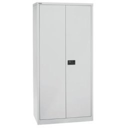 BISLEY Armoire à portes battantes UNIVERSAL, h x l x p 1950 x 914 x 500 mm, 4 tablettes galvanisées, 5 hauteurs de classeurs, gris clair