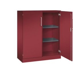 C+P Armoire à portes battantes ASISTO, hauteur 1292 mm, largeur 1000 mm, 2 tablettes, rouge rubis / rouge rubis