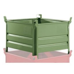 Heson Caisse-palette à parois pleines, l x L 800 x 1000 mm, charge max. 500 kg, vert, 1 pièce et +
