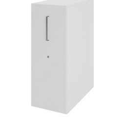 BISLEY Meuble de rangement Tower™ 4, avec plateau de finition et 1 tableau à épingler, version droitière, 2 tablettes, gris clair