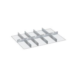 LISTA Kit de compartimentation pour tiroirs, 4 parois à fentes, 5 séparations métalliques, 9 éléments, pour hauteur façade 150 mm