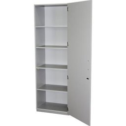 eurokraft pro Armoire à portes battantes, h x l x p 1864 x 615 x 440 mm, 4 tablettes, gris clair RAL 7035 avec 1 porte battante