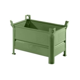 Heson Caisse-palette à parois pleines, l x L 500 x 800 mm, charge max. 1000 kg, vert, 5 pièces et +