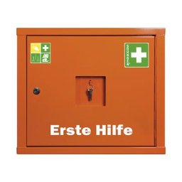 SÖHNGEN Armoire à pharmacie conforme à la norme DIN 13157, équipé, orange sécurité, profondeur 200 mm, h x l 420 x 490 mm