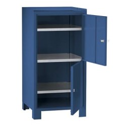 Wolf Armoire à outils avec pieds, h x l x p 1000 x 500 x 500 mm, 2 casiers verrouillables avec 1 tablette chacun, bleu brillant RAL 5007