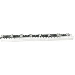 Rail à galets à joues, à intervalles de 156 mm, Ø 50 mm, acier, longueur 2,4 m