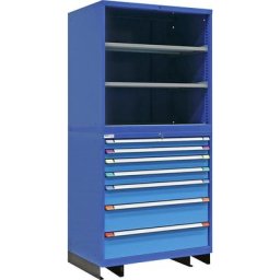 Armoire modulaire, 7 tiroirs, 2 tablettes, h x l x p 2100 x 1005 x 695 mm