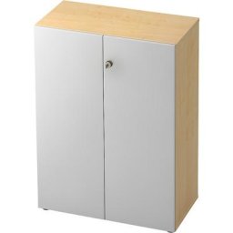 ANNY-AC - Armoire de bureau à paroi arrière insonorisante, h x l x p 1100 x 800 x 420 mm, 2 tablettes, façon érable