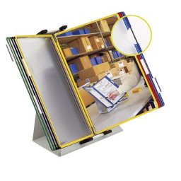 Tarifold Pupitre de table pour pochettes transparentes, set complet, avec 10 pochettes transparentes A4, 2 pièces et +