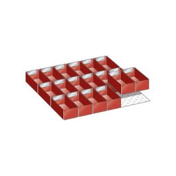 LISTA Kit de compartimentation pour tiroirs, 18 godets, hauteur 71 mm - pour hauteur façade 100, 125 mm