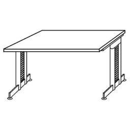 eurokraft pro NICOLA - Bureau, piétement en L, hauteur fixe, h x l x p 720 x 1200 x 800 mm, blanc