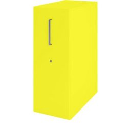 BISLEY Meuble de rangement Tower™ 4, avec plateau de finition et 1 tableau à épingler, version droitière, 2 tablettes, jaune zinc