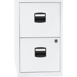 BISLEY Classeur pour dossiers suspendus PFA, 2 tiroirs, blanc trafic