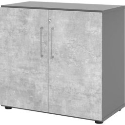 VERA-ZWO - Armoire de bureau, h x l x p 748 x 800 x 420 mm, 1 tablette, graphite / béton