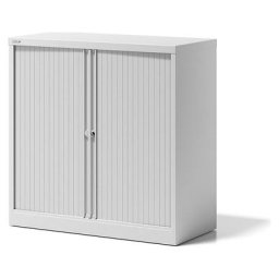 BISLEY Armoire à rideaux ESSENTIALS, h x l x p 1000 x 1000 x 470 mm, 1 tablette, blanc trafic
