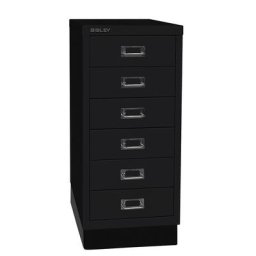 BISLEY MultiDrawer™ série 29, avec socle, format A4, 6 tiroirs, noir