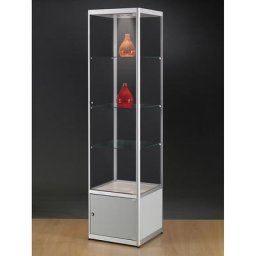 Vitrine avec éclairage à diodes, 1 x 5 W, l x p 500 x 500 mm, avec armoire inférieure