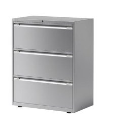 BISLEY Classeur pour dossiers suspendus ESSENTIALS, 2 rangées, 3 tiroirs, argent