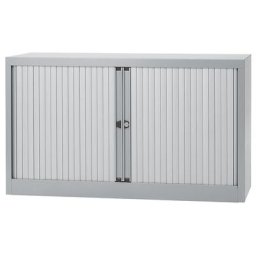 BISLEY Armoire à rideaux Euro, largeur 1200 mm, 1 tablette, gris clair
