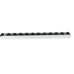 Rail à galets cylindriques, à intervalles de 104 mm, Ø 50 mm, plastique, longueur 2,4 m