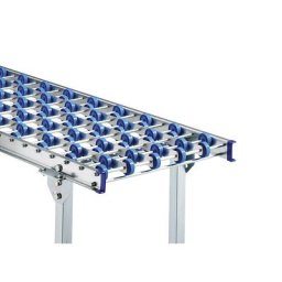 Gura Transporteur à galets pour charges légères, cadre en acier et galets en plastique, largeur voie 300 mm, entraxe des essieux 75 mm, longueur 1 m
