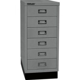 BISLEY MultiDrawer™ série 29, avec socle, format A4, 6 tiroirs, argent