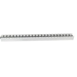 Rail à galets cylindriques, à intervalles de 52 mm, Ø 50 mm, acier, longueur 1,2 m, à partir de 10 pièces